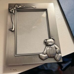 Silver Teddy Bear Photo Frame